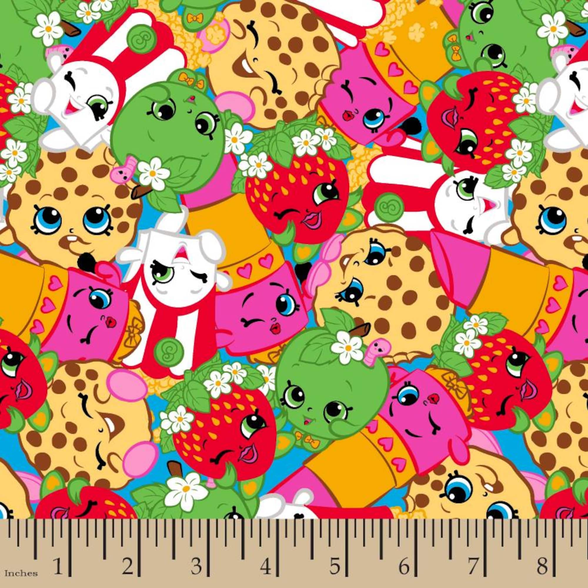Shopkins Packed Printed Fleece Leggings Polyester/Spandex Fabric
